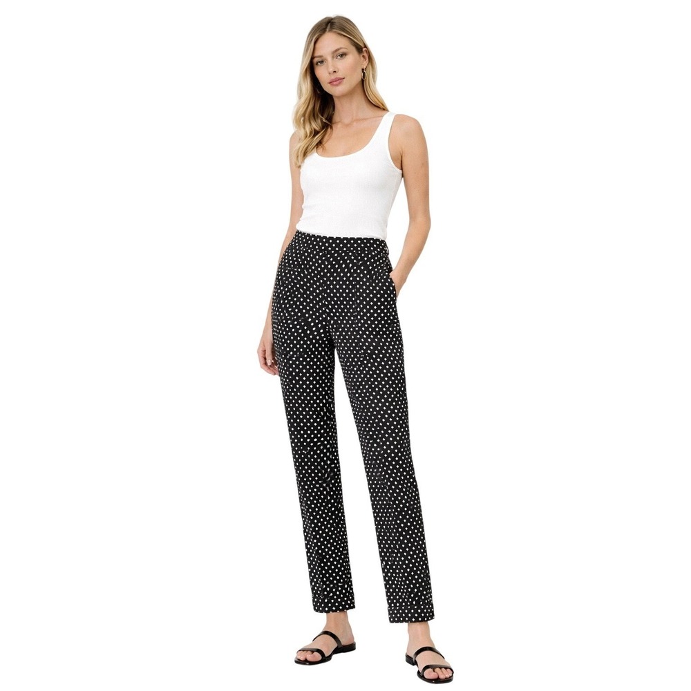 ETRO Abstract Polka Dot Print Straight Leg Pants black white monochrome Italy 44